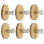 Utility Hook, Windspeed Stainless Steel Clothes Tower Hanger Holder Hood With Wooden Wall Mount For 6 Packs (Style 2)
