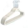 10pcs Plastic Flocking Clothes Hangers with Hook Beige Home Supplies Plastic Hangers for Household Bedroom Store