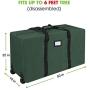 ProPik Holiday Rolling Tree Storage Bag, Large Heavy Duty Storage Container, 22" H X 16" W X 50" L with 2 Wheels & Handles Fits Up to 6 Foot Tall Disassembled Trees 600D Oxford (Green)