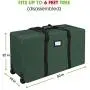 ProPik Holiday Rolling Tree Storage Bag, Large Heavy Duty Storage Container, 22&quot H X 16&quot W X 50&quot L with 2 Wheels & Handles Fits Up to 6 Foot Tall Disassembled Trees 600D Oxford (Green)