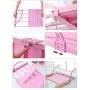 Unionm Multi-Functional Hanging Shelf, Folding Drying Rack Outdoor Portable Clothes Hanger Balcony Laundry Dryer Airer (Pink)