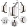 NEXCURIO Self Adhesive Hooks/Towel Hooks-Heavy Duty Wall Hanger Hanging for Robe Coat Bag Stick on Wall - Bathroom Kitchen Office Organizer, Brushed Stainless Steel (4 Pack)
