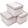 Amborido Bins Drawers Storage Orgarnaizer Dustproof Boxs 3 Pack Beige Amborido Bins Drawers Storage Orgarnaizer Dustproof Boxs 3 Pack Beige