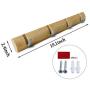 NIKKY HOME Wall Mounted Coat Rack Hanger 4 Hooks for Bags Clothes in Hallway Entryway Bedroom Bathroom, Natural Color