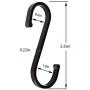 HiGift 24 Packs Black S Hooks, Aluminum S Shaped Hooks, Heavy Duty S Hanger Hooks for Hanging Pots and Pans Rack, Plants, Bags, Coffee Cups, Clothes, Towels, Kitchen Hooks Closet Rod Hooks