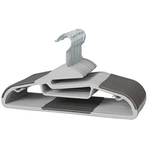 Finnhomy Heavy Duty 50 Pack Plastic Hangers, Durable Clothes Hangers with New Generation Non-Slip Pads,Space Saving Easy Slide Organizer for Bedroom Closet, Great for Shirts, Pants, Gray Finnhomy Heavy Duty 50 Pack Plastic Hangers, Durable Clothes Hangers with New Generation Non-Slip Pads,Space Saving Easy Slide Organizer for Bedroom Closet, Great for Shirts, Pants, Gray