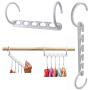10pcs Space Saving Hanger 5 Hole Plastic Cloth Hanger Hook Magic Clothes Hanger with Hook Closet Organizer Decoration
