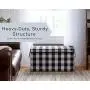 Nest & Be X-Large Premium Toy Storage Chest - Black & White Check, Buffalo Plaid, Durable Sides w/Divider, and Attached, Flip-Top Lid. for Home Organization, Nursery, Kids playroom, Pet Items, Closet