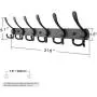 Wall Coat Rack Hooks, 3 Prongs Utility Hook, Clothes Hat Rack for Closet Towel Holder, Anti-Rust Metal Hook and Rail, Matt Black Iron Hooks, 2 Pack Wall Coat Rack Hooks, 3 Prongs Utility Hook, Clothes Hat Rack for Closet Towel Holder, Anti-Rust Metal Hook and Rail, Matt Black Iron Hooks, 2 Pack