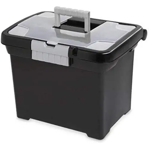 Portable File Storage Organizer Boxes Heavy Duty Sturdy with Lid for Filing Files, Letters,Folders,Spacious-School&Office Supplies-Black Portable File Storage Organizer Boxes Heavy Duty Sturdy with Lid for Filing Files, Letters,Folders,Spacious-School&Office Supplies-Black