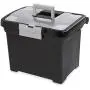 Portable File Storage Organizer Boxes Heavy Duty Sturdy with Lid for Filing Files, Letters,Folders,Spacious-School&Office Supplies-Black Portable File Storage Organizer Boxes Heavy Duty Sturdy with Lid for Filing Files, Letters,Folders,Spacious-School&Office Supplies-Black