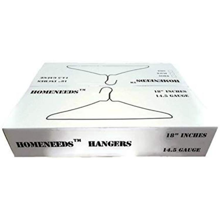 Wire Hangers Bulk - 200 White Metal Hangers - 18 Inch 14.5 Gauge