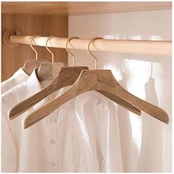 DNJKSA 4 pcs/lot Natural Camphor Wood Coat Hangers Anti-Skid Wide Shoulder Seamless Adult Suit Hanger Non-Slip Clothes Hanging No Trace