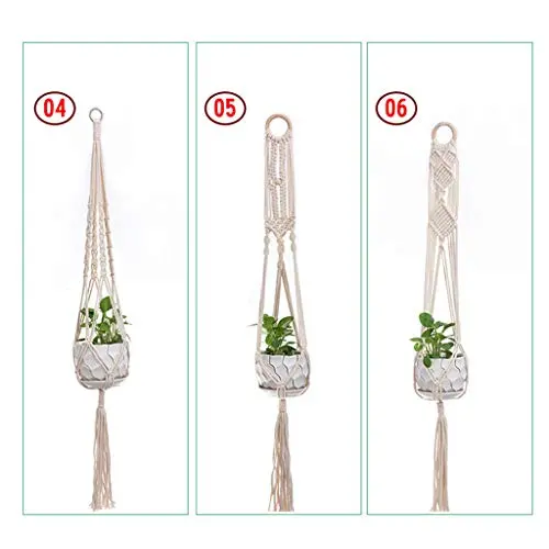 Flosky 3pcs/Set Macrame Plant Hanger Indoor Outdoor Hanging Basket Flower Pots Rope Net Flosky 3pcs/Set Macrame Plant Hanger Indoor Outdoor Hanging Basket Flower Pots Rope Net