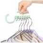 10pcs Random Color Plastic 5 Circle Multilayer Windproof Clothes Hanger Organizer Fixed Holder Storage Racks Buckle Hanger Anti-Slip Home
