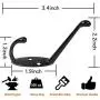 12 Pack Wall Coat Hooks Rustic Dual Hooks Heavy Duty Key Hooks for Wall Towel Hook Hanger with Screw Mounted Hooks (Black) 12 Pack Wall Coat Hooks Rustic Dual Hooks Heavy Duty Key Hooks for Wall Towel Hook Hanger with Screw Mounted Hooks (Black)
