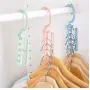 10pcs Random Color Magic Hanger 5 Circle Multilayer Windproof Clothes Hanger Organizer Fixed Holder Storage Racks Buckle Hanger Rack Anti-Slip