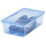 IRIS 6 Quart Modular Storage Box, 18 Pack, Blue