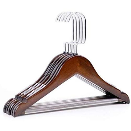 5pcs/lot 32cm Childrens Solid Wood Anti-Skid Hanger Wooden Vintage Baby Clothes Hanger