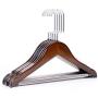 5pcs/lot 32cm Childrens Solid Wood Anti-Skid Hanger Wooden Vintage Baby Clothes Hanger