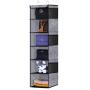 Onlyeasy 6-Shelf Hanging Closet Organizer - Fabric Collapsible Wardrobe Closet Hanging Shelves for Clothes Accessory Shoes with 6 Side Pockets, Breathable, Heavy Duty Black, 7MXAX6CP