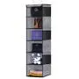 Onlyeasy 6-Shelf Hanging Closet Organizer - Fabric Collapsible Wardrobe Closet Hanging Shelves for Clothes Accessory Shoes with 6 Side Pockets, Breathable, Heavy Duty Black, 7MXAX6CP