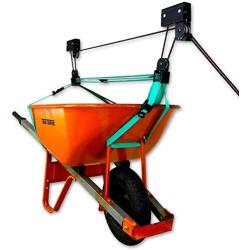 StoreYourBoard Wheelbarrow Ceiling Storage Hoist, Hi Lift Home and Garage Hanging Pulley Rack