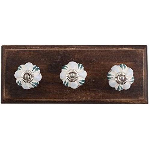 Indianshelf Handmade 1 Artistic Vintage Blue Wooden Coat Hooks Hangers/Hooks for Hanging