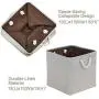 DECOMOMO Foldable Storage Bin [3-Pack] Collapsible Sturdy Cationic Fabric Storage Basket Cube W/Handles for Organizing Shelf Nursery Home Closet (Light Grey and Tranquility, Cube - 13 x 13 x 13)