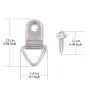 Rustark 110Pcs Small Triangle Ring Picture Hangers Frame Hanging Hangers Single Hole with Screws for Wooden Frame and Cross stitch