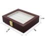 HAWSON Wood Cufflinks Case with Glass Top Ring Storage Organizer for Men and Women Jewelry Storage