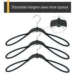 VISMOORE Portable Suit Hanger for Business Travel Luxury Design with Reinforce Rotatable Hanger Wings Free Swivel to Different Shoulder Widths, Space Saving Clothes Hangers (Black, Classic)