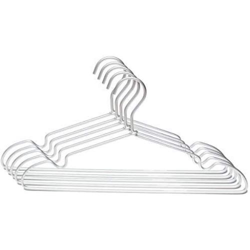 KID2 Light Weight Aluminum Clothes Hangers with Notches Durable Heavy Duty Metal Hangers with Bar Non Slip Anti-Rust Hangers Ideal for Suits Garments Sweater Shirts,5 Pack,16.3in (5, Thickness 4mm)