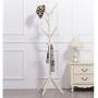 SHELFDQ Solid Wood Tree Coat Rack European Style Hotel Floor Clothes Rack Simple Creative Hanger (Color : Pure White)