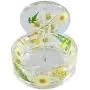WalcoHome Jewelry Boxes 3 COMPARTS, Yellow Flower Cosmetic Box, Storage Box, Cosmetic Organizer (Yellow)