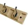 NIKKY HOME Coat Rack Hanger Wall Mounted Movable Dual Hooks 5 Hooks, Natural Color