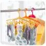 Clothes Hanger Hooks Windproof Hanger with Clip Multi-Function Plastic Candy Color Hanger Sock Drying Rack(Orange)