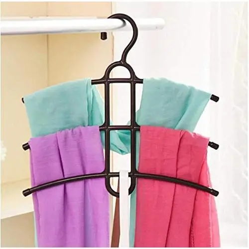 10PC Random Color Multifunctional Clothes Hanger Creative Fishbone 3 Layer Anti-Skid Plastic Clothes Rack Wardrobe Clothes Hanger Decoration