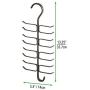 mDesign Vertical Steel Metal Wire Closet Rod Hanging Accessory Organizer for Ties, Belts, Scarves, and Accessories with 17 Storage Hooks - 2 Pack - Bronze