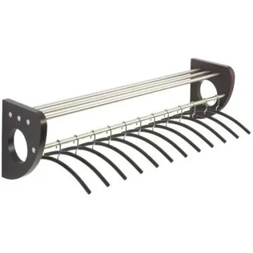 Safco Products 4213BL Mode 48" Wood Wall Coat Rack with Hangers, Black/Silver Safco Products 4213BL Mode 48" Wood Wall Coat Rack with Hangers, Black/Silver