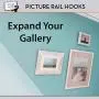 Picture Rail Hangers White - 12 Pack - Picture Rail Hooks - White Molding Hooks for Picture Hanging