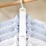 Yuqianjin 16.5inch Magic Hangers Suit Clothes Hangers，Foldable Rotary Multi-Function Drying Rack Space Saving Clothes Hangers (Color : White)