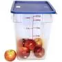 Tiger Chef 22 Quart Commercial Grade Clear Food Storage Square Polycarbonate Containers With Blue Lids 4 Pack