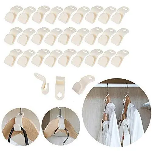 30Pcs Stable Clothes Hanger Connector Hooks Cascading Clothes Rack Hook Chest Space-Saving Attachment Huggable Style Hangers White 30Pcs Stable Clothes Hanger Connector Hooks Cascading Clothes Rack Hook Chest Space-Saving Attachment Huggable Style Hangers White