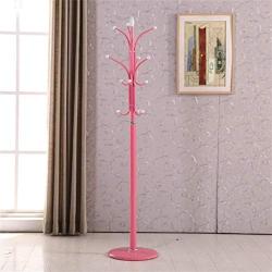 ZHHL Coat Rack， Simple Modern Living Room Wrought Iron Coat Rack Freestanding Clothes Modern Hanger Creative Bedroom Hanger (Color : Pink)