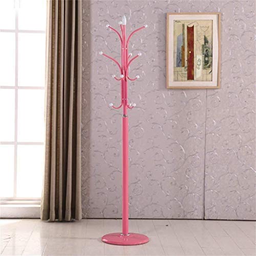ZHHL Coat Rack， Simple Modern Living Room Wrought Iron Coat Rack Freestanding Clothes Modern Hanger Creative Bedroom Hanger (Color : Pink)