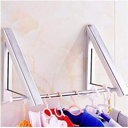 Folding Clothes Hanger Foldable Multifunction Wall Mounted Clothes Rail Drying Rack (Random Color)