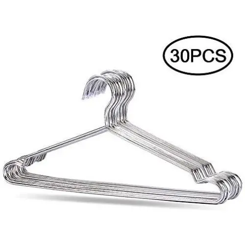 Clothes Hanger, FOME 30 Pack 17.7 inch 4mm Thickness Stainless Steel Hangers Strong Metal Wire Hangers Coat Hanger Standard Suit Hangers Standard Adult Size Clothes Hanger, FOME 30 Pack 17.7 inch 4mm Thickness Stainless Steel Hangers Strong Metal Wire Hangers Coat Hanger Standard Suit Hangers Standard Adult Size