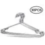 Clothes Hanger, FOME 30 Pack 17.7 inch 4mm Thickness Stainless Steel Hangers Strong Metal Wire Hangers Coat Hanger Standard Suit Hangers Standard Adult Size Clothes Hanger, FOME 30 Pack 17.7 inch 4mm Thickness Stainless Steel Hangers Strong Metal Wire Hangers Coat Hanger Standard Suit Hangers Standard Adult Size