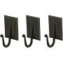 Wrought Iron Coat Rack Hooks | 3 Black Handmade Double-Plated Hangers for Coat, Hat, Cloths, Towels | Spacy Home RTZEN Décor | Wall Mounted